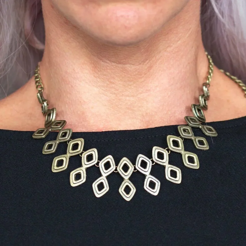 Paparazzi Jewelry Accessories - Geocentric - Brass Necklace - Vintage